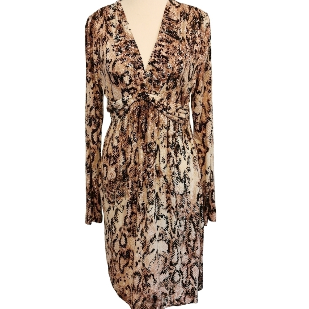 Soma Snakeskin Print V-Neck Midi Dress - Sz S Open To Offers